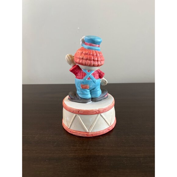 Vintage Artmark Lot Of Two Smiling Clown Figurines Circus Musicbox Balloons - Picture 4 of 13